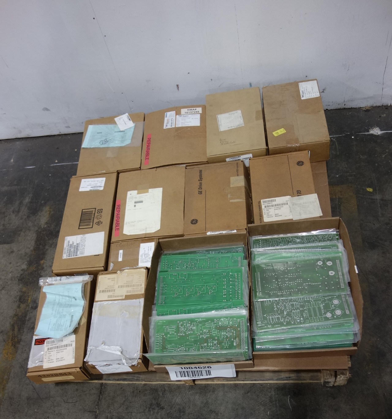 PALLET OF ASSORTED GENERAL ELECTRIC GE PBC CIRCUIT BOARDS
