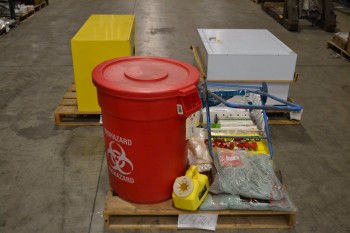 3 PALLETS OF ASSORTED SAFETY AND SANITATION EQUIPMENT