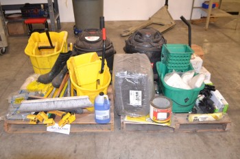 2 PALLETS OF ASSORTED JANITORIAL EQUIPMENT