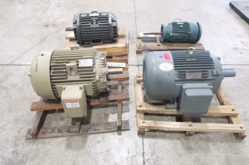 4 PALLETS OF ASSORTED MOTORS GE RELIANCE WORLDWIDE 7.5HP-60HP