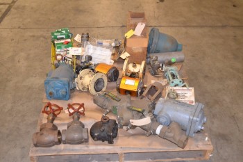 1 PALLET OF ASSORTED VALVES AND REPLACEMENT PARTS