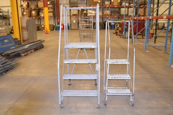 LOT OF 2 ROLLING LADDERS
