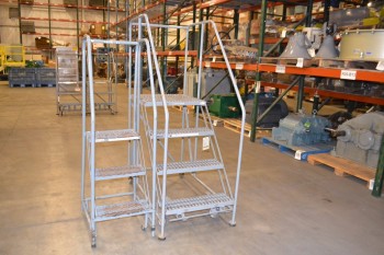 LOT OF 2 ASSORTED COTTERMAN ROLLING STAIRS