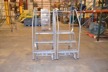 LOT OF 2 COTTERMAN ROLLING STAIRS, 800 LB CAPACITY