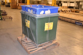 LOT OF 3 ROLLING PLASTIC BINS
