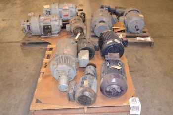 3 PALLETS OF ASSORTED AC/DC MOTORS, 1/4 HP-26 HP