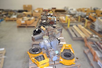 11 PALLETS OF ASSORTED VALVES, FLANGES AND PIPES