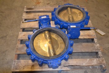 LOT OF 2 KEYSTONE BUTTERFLY VALVES, 16 IN, FLANGED