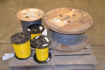LOT OF 5 ASSORTED SPOOLS OF CABLE-WIRE