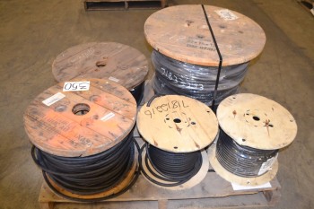 LOT OF 5 ASSORTED SPOOLS OF CABLE-WIRE