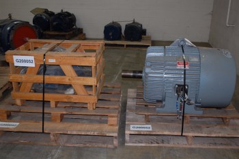 LOT OF 2 AC ELECTRICAL MOTORS, TECO-WESTINGHOUSE 60HP 286T 575V-AC