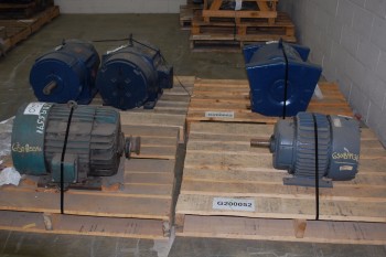 LOT OF 5 ASSORTED 15-50HP 575V-AC AC ELECTRIC MOTORS, GE