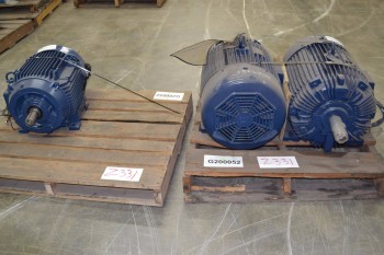 LOT OF 3 ASSORTED AC MOTORS 40-75HP 575V-AC, BROOK HANSEN