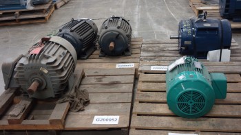 LOT OF 5 ASSORTED AC MOTORS 25-60HP 575V-AC, GE , HYUNDAI