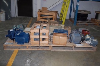 2 PALLETS OF ASSORTED 0.5-7.5HP 575V-AC AC ELECTRICAL MOTORS