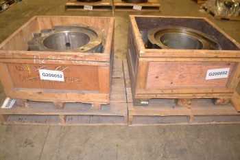 LOT OF 2 ASSORTED STEEL BEARING SLEEVE HOUSINGS