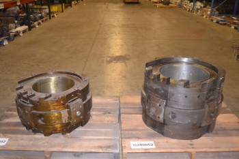 LOT OF 2 ASSORTED STEEL BEARING SLEEVE HOUSINGS