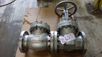 LOT OF 2 VALVES, VELAN 6IN CHECK VALVE, NEWCO 6IN 150 GATE VALVE