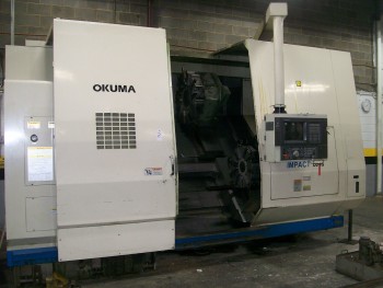 Okuma LU45-1, 4-Axis Dual Turret CNC