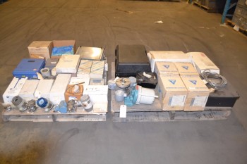 2 PALLETS OF ASSORTED INSTUMENTATION, TRANSMITTERS, ROSEMOUNT