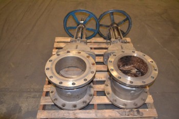 LOT OF 2 FLOW CONTROL COMPONENTS 10 IN WEDGE GATE VALVES