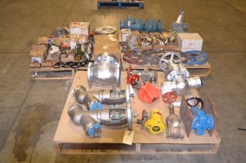 3 PALLETS OF ASSORTED VALVES AND REPLACEMENT PARTS