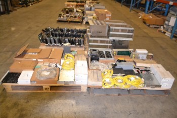 4 PALLETS OF ELECTRICAL CONTROLS CABLE-WIRE, SWITCHES, PCB