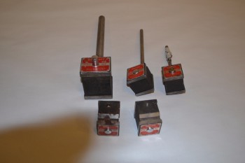 LOT OF 5 STARRETT MAGNETIC BASES, NO. 658, NO. 657