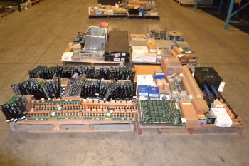 4 PALLETS OF ELECTRICAL CONTROLS PCB, CABLE-WIRE, MODULES