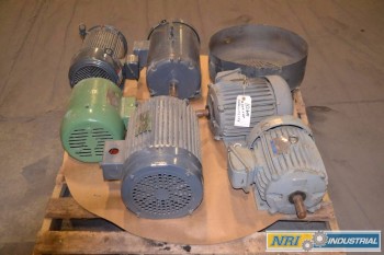 1 PALLET OF ASSORTED AC ELECTRIC MOTORS, 3 HP- 10 HP
