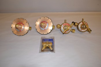 LOT OF 4 ASSORTED GAS REGULATORS AND REPLACEMENT PART