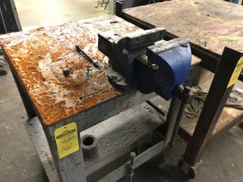 4 Steel Shop Tables with Heavy Duty vice