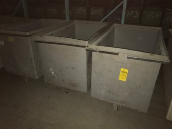 Lot of 3 Grey Tub Carts