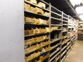Parts Room Shelving with Misc Parts 8 Racks