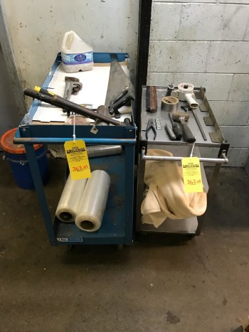 2 Steel carts and contents