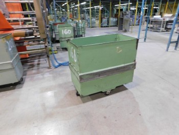 Green and Grey Steel Carts Lot of 3