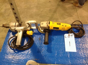Electric Skill drill and Dewalt hand Grinder
