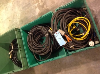Lot of (3) Plastic Totes w/ contents