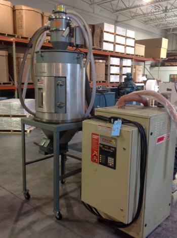 Thoreson Mccosh model Tek3 1hp portable Air Dryer w/ Thoresen Mccosh 240lb cap. Feed Hopper, Thoreson Mccosh loader VM15