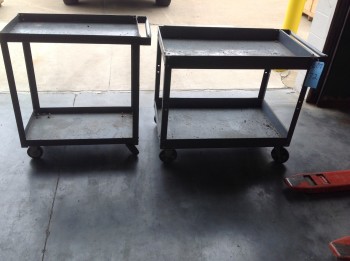 Lot of (2) Rolling metal Carts