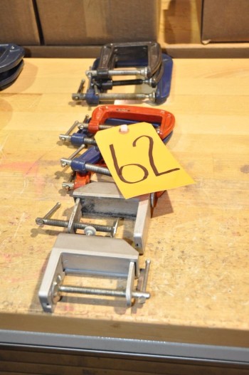 Lot-(9) Asst\'d Clamps in (1) Row