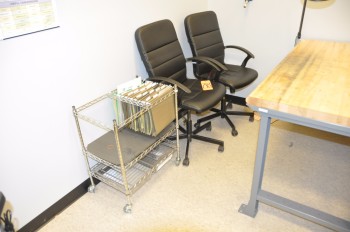 Lot-(2) Chairs and Cart