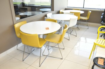 Lot-(3) Round Tables and (12) Chairs