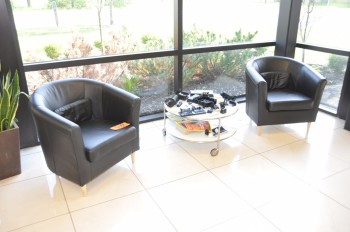 Lot-(2) Lounge Chairs and (1) Table