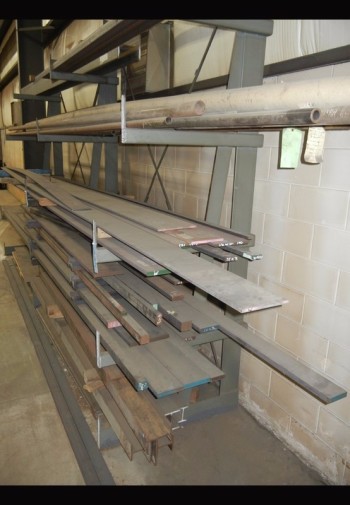 Lot-Steel Stock on (1) Rack, (Rack Not Included)