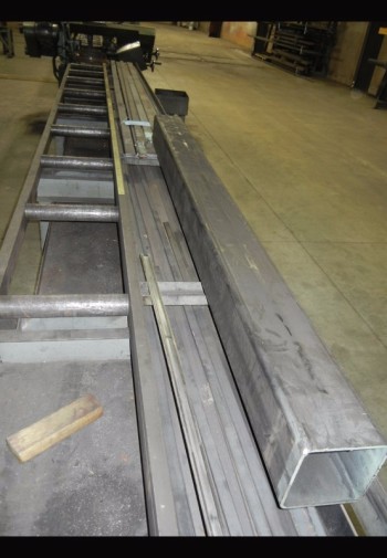 Steel stock on bandsaw