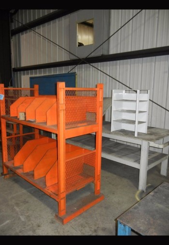 Lot-(1) Steel Stand with (1) Steel Work Table