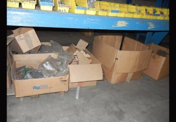 Lot-Nut and Bolt Hardware on (1) Section Shelving (Shelving not included)