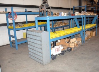 Lot-(5) Sections Wood Shelving (Contents Not Included)