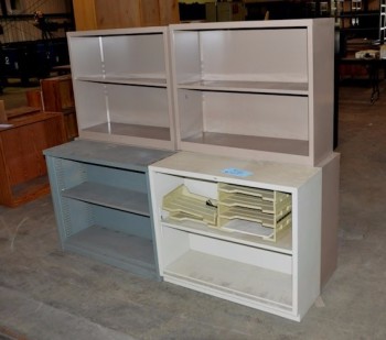 Lot-Metal Bookcases